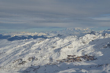 Image showing panoramic view  of winter mountains