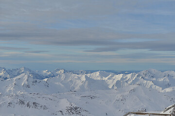 Image showing panoramic view  of winter mountains