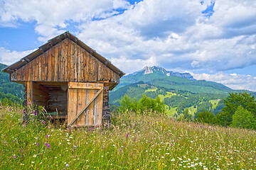 Image showing Cottage on summer pasture