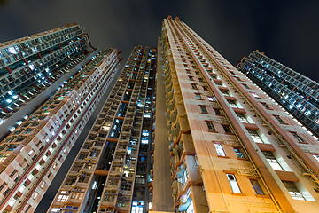 Image showing Tall building to the sky at night