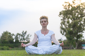 Image showing woman doing yoga exercise