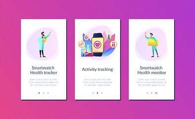 Image showing Smartwatch health tracker app interface template.