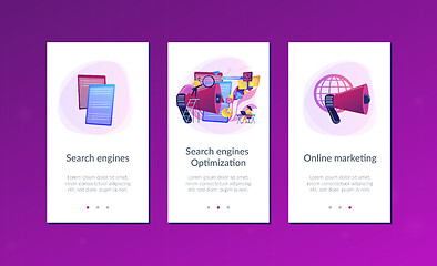 Image showing Search engines optimization app interface template.