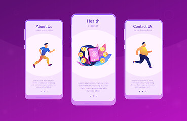 Image showing Fitness tracker app interface template.