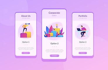 Image showing Corporate ladder app interface template.