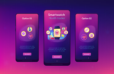 Image showing Smartwatch health tracker app interface template.