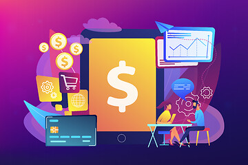 Image showing Core banking IT system concept vector illustration.