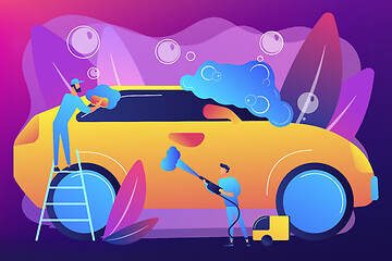 Image showing Car wash service concept vector illustration.