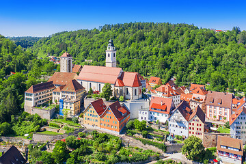 Image showing aerial view of the church of Horb south Germany