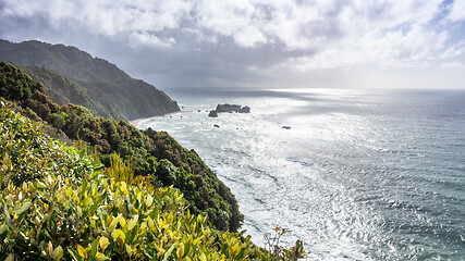 Image showing rough coast at south island New Zealand