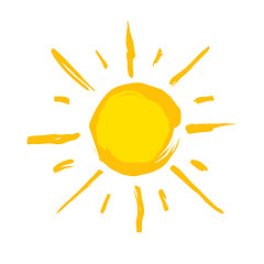 Image showing typical drawn yellow sun