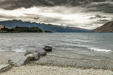 Image showing scenery at Lake Te Anau, New Zealand