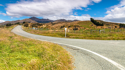 Image showing road to horizon New Zealand south island