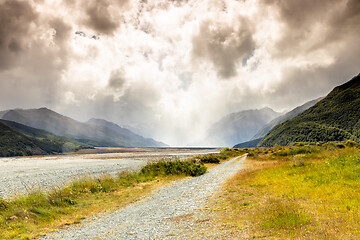 Image showing dramatic landscape scenery Arthur\'s pass in south New Zealand