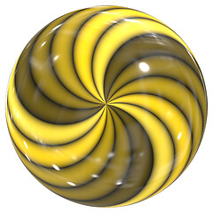 Image showing yellow swirl glass sphere