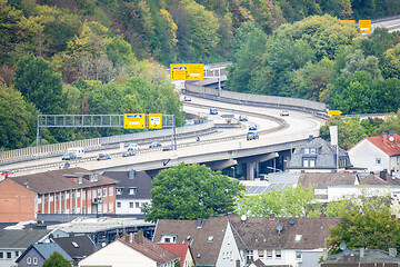 Image showing aerial view of the federal road at Siegen Germany