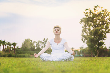 Image showing woman doing yoga exercise