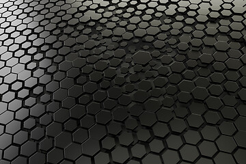Image showing black and white hexagon background