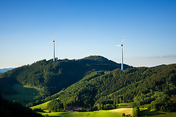 Image showing landscape with wind energy in the black forest area Germany