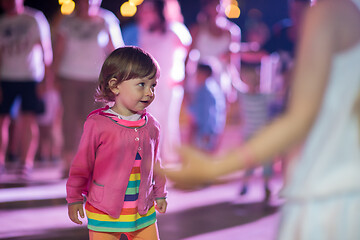 Image showing little girl dancing in the kids disco