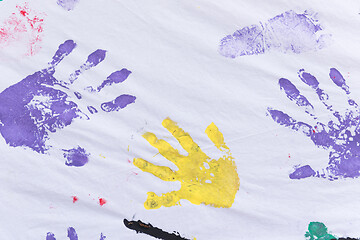 Image showing colorful hands and foots print