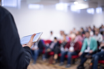 Image showing businessman giving presentations at conference room