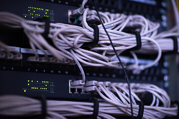 Image showing optical cables connected to the main server