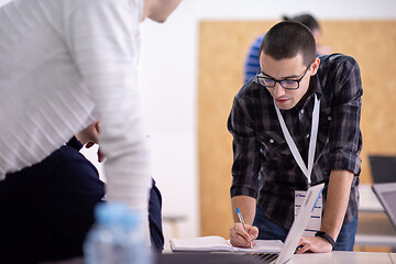 Image showing Startup Business Team On Meeting at office