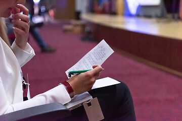 Image showing business people taking notes
