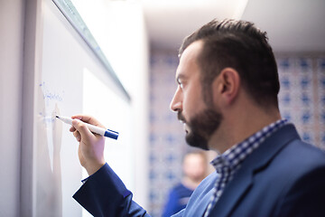 Image showing businessman giving presentations at conference room