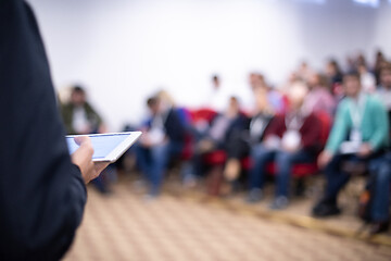 Image showing businessman giving presentations at conference room