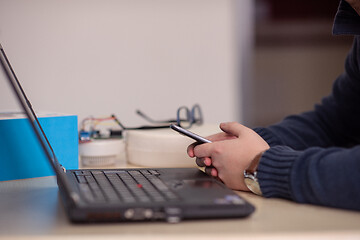 Image showing business people hands using smart phone