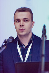 Image showing businessman giving presentations at conference room