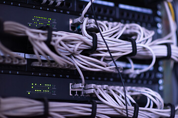 Image showing optical cables connected to the main server