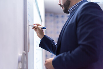 Image showing businessman giving presentations at conference room