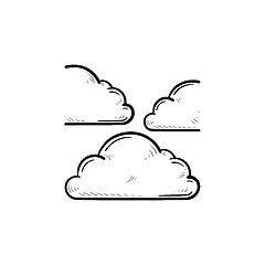 Image showing Cloud hand drawn outline doodle icon.