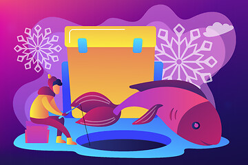 Image showing Ice fishing concept vector illustration.