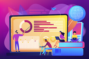 Image showing Distance learning concept vector illustration.