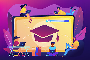 Image showing Online courses concept vector illustration.