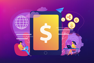 Image showing Digital currency concept vector illustration.