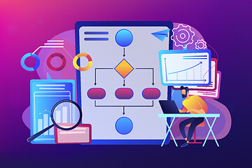 Image showing Business process automation BPA concept vector illustration.