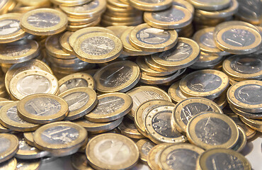 Image showing lots of euro coins