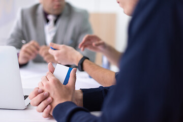 Image showing Startup Business Team On Meeting at office