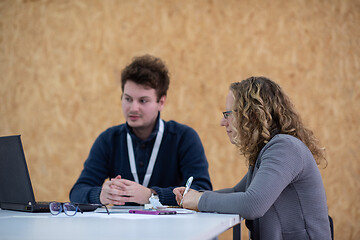 Image showing Startup Business Team On Meeting at office