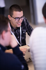 Image showing Startup Business Team On Meeting at office