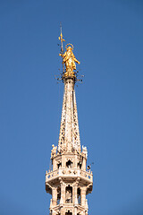 Image showing golden Madonna statue at Cathedral Milan Italy