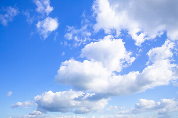 Image showing typical beautiful blue sky clouds background