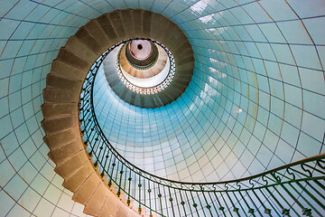 Image showing High lighthouse stairs, vierge island, brittany,france