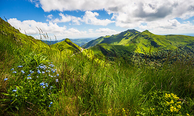 Image showing View from Puy Mary in  the summer