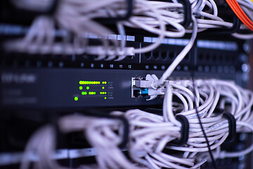 Image showing optical cables connected to the main server